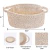 Picture of ABenkle Small Woven Basket 12"x 8"x 5" - Rope Room Shelf Storage, Cat Dog Toys Chest Box, Decorative Empty Gift With Handles - All Mixed Brown