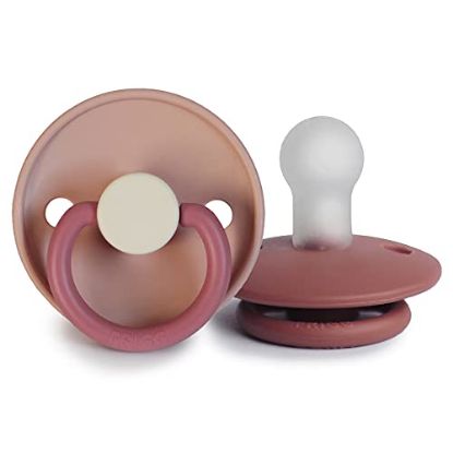 Picture of FRIGG Silicone Baby Pacifier | Made in Denmark | BPA-Free (Peony/Woodchuck, 0-6 Months)