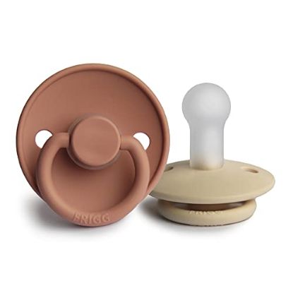 Picture of FRIGG Silicone Baby Pacifier | Made in Denmark | BPA-Free (Rose Gold/Sandstone, 6-18 Months)