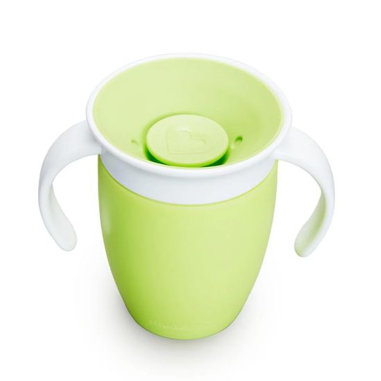 Picture of Munchkin Miracle 360 Cups for Toddlers sippy cups, toddler cups spill proof with Dentist Recommended Spoutless Design, BPA-Free Kids Cups, Easy to Clean, Dishwasher Safe, 7 oz, (Lime)