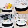 Picture of ABenkle Small Basket, 12"x 8" x 5" Cute Small Woven Basket, Rope Room Shelf Storage Basket, Cat Dog Toys Basket Chest Box, Decorative Empty Gift Basket with Handles