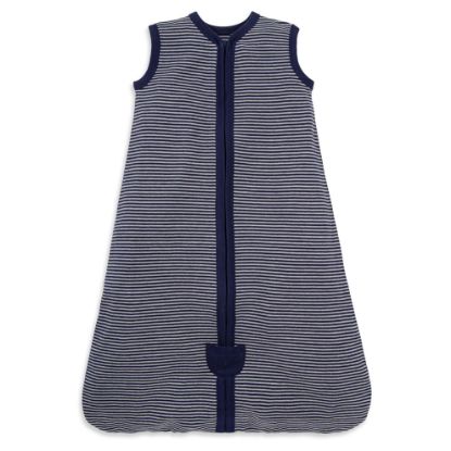 Picture of Burt's Bees Baby Baby Beekeeper Wearable Blanket, 100% Organic Cotton, Swaddle Transition Sleeping Bag, Midnight Stripe, Medium