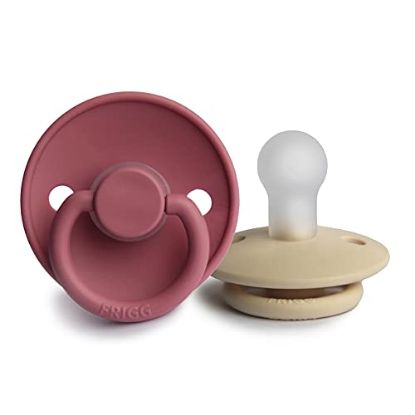 Picture of FRIGG Silicone Baby Pacifier | Made in Denmark | BPA-Free (Dusty Rose/Sandstone, 0-6 Months)