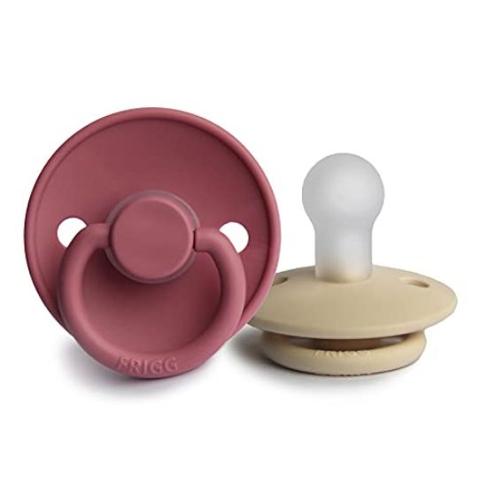 Picture of FRIGG Silicone Baby Pacifier | Made in Denmark | BPA-Free (Dusty Rose/Sandstone, 0-6 Months)