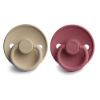 Picture of FRIGG Silicone Baby Pacifier | Made in Denmark | BPA-Free (Dusty Rose/Sandstone, 0-6 Months)