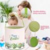 Picture of LessMo 2 Pcs Easter Bunny Basket Egg Buckets Gifts Tote Bags, Canvas Cotton Pink Green Cute Personalized Egg Hunt Basket Stuffers for Easter Party
