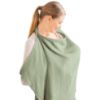 Picture of Konssy Muslin Nursing Cover for Baby Breastfeeding, Breathable 100% Cotton Breastfeeding Cover with Rigid Hoop for Mother Nursing Apron, Multi-use Carseat Canopy (Sage)