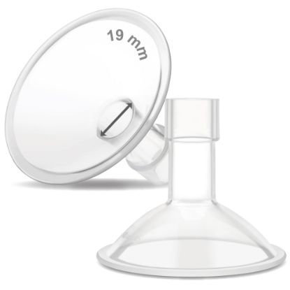 Picture of Maymom MyFit Crater Series 19mm Two-Piece Design Small Breastshield Compatible with Medela Breast Pump Parts; Replace Shields; Fit Flex Connector; 2pc