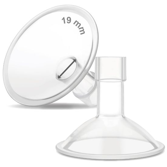 Picture of Maymom MyFit Crater Series 19mm Two-Piece Design Small Breastshield Compatible with Medela Breast Pump Parts; Replace Shields; Fit Flex Connector; 2pc