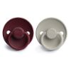 Picture of FRIGG Silicone Baby Pacifier | Made in Denmark | BPA-Free (Cabernet/Silver Gray, 0-6 Months)
