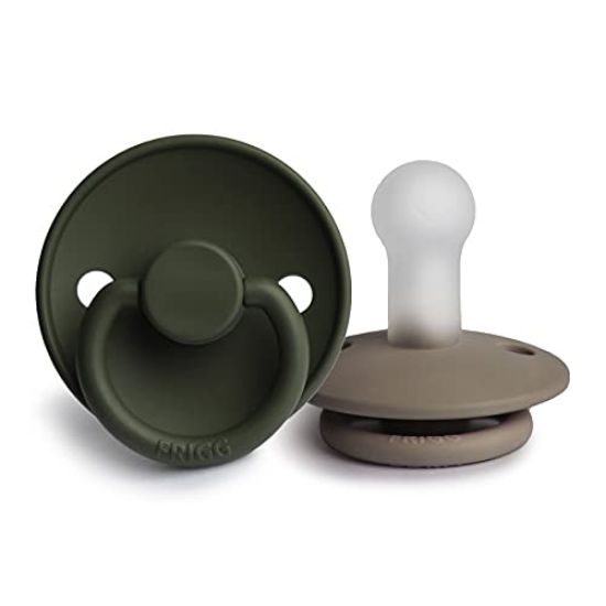 Picture of FRIGG Silicone Baby Pacifier | Made in Denmark | BPA-Free (Portobello/Olive, 6-18 Months)
