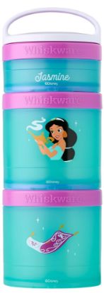 Picture of Whiskware Disney Princess Aladdin, Stackable Snack Containers for Babies, Kids, and Toddlers, 3 Stackable Snack Cups for School or Travel, Backpack and Cupholder Friendly, Jasmine and Magic Carpet