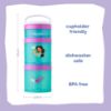 Picture of Whiskware Disney Princess Aladdin, Stackable Snack Containers for Babies, Kids, and Toddlers, 3 Stackable Snack Cups for School or Travel, Backpack and Cupholder Friendly, Jasmine and Magic Carpet