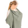 Picture of Konssy Muslin Nursing Cover for Baby Breastfeeding, Breathable 100% Cotton Breastfeeding Cover with Rigid Hoop for Mother Nursing Apron, Multi-use Carseat Canopy (Fog Green)