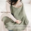 Picture of Konssy Muslin Nursing Cover for Baby Breastfeeding, Breathable 100% Cotton Breastfeeding Cover with Rigid Hoop for Mother Nursing Apron, Multi-use Carseat Canopy (Fog Green)
