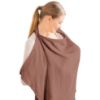 Picture of Konssy Muslin Nursing Cover for Baby Breastfeeding, Breathable 100% Cotton Breastfeeding Cover with Rigid Hoop for Mother Nursing Apron, Multi-use Carseat Canopy (Chestnut)