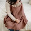 Picture of Konssy Muslin Nursing Cover for Baby Breastfeeding, Breathable 100% Cotton Breastfeeding Cover with Rigid Hoop for Mother Nursing Apron, Multi-use Carseat Canopy (Chestnut)