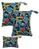 Picture of ALVABABY 3 Cloth Diaper Wet Dry Bags Waterproof Reusable with Two Zippered Pockets Travel Beach Pool Daycare Soiled Baby Items Yoga Gym Bag for Swimsuits or Wet Clothes Small medium Large 3L-SML09