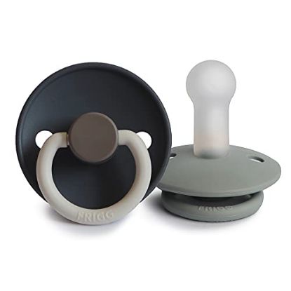 Picture of FRIGG Silicone Baby Pacifier | Made in Denmark | BPA-Free (Deep Sea/French Gray, 6-18 Months)