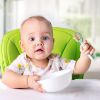 Picture of NumNum Baby Spoons Set, Baby Essentials Pre-Spoon GOOtensils for 6+ Months, First Stage Self-Feeding Spoons for Baby Led Weaning (BLW), Silicone Toddler Utensils, BPA-Free, 2 Pack Blue/Orange