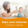 Picture of NumNum Baby Spoons Set, Baby Essentials Pre-Spoon GOOtensils for 6+ Months, First Stage Self-Feeding Spoons for Baby Led Weaning (BLW), Silicone Toddler Utensils, BPA-Free, 2 Pack Blue/Orange