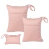 Picture of ALVABABY 3pcs Baby Cloth Diaper Wet/Dry Bags|Waterproof Reusable with Two Pockets|Travel, Beach, Pool, Daycare, Soiled Baby Items,Yoga，Gym Bag for Swimsuits or Wet Clothes (3 pcs in SML, Pink) 3L-B19