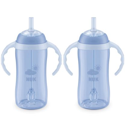 Picture of NUK Learner Straw Cup, 10oz, 2-Pack - Toddler Cup with Soft Straw for Easy Drinking, Suitable for Ages 8 Months and Up