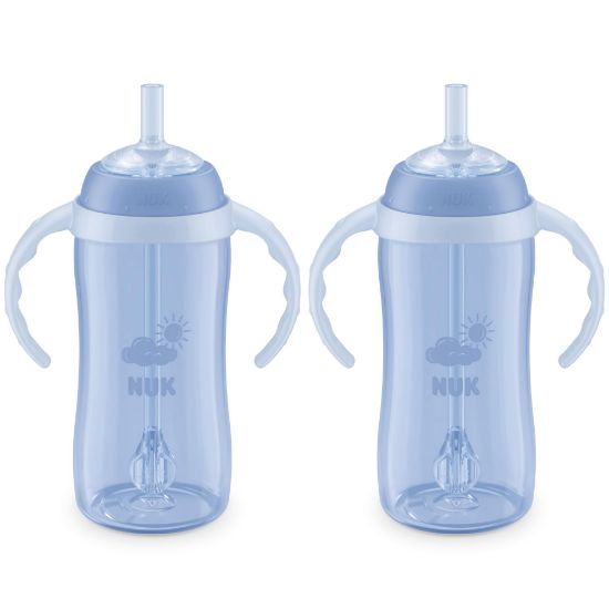 Picture of NUK Learner Straw Cup, 10oz, 2-Pack - Toddler Cup with Soft Straw for Easy Drinking, Suitable for Ages 8 Months and Up