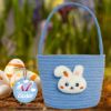Picture of Easter Basket, Easter Baskets for Kids, Baby Easter Basket with Handle, Empty Bunny Egg Basket, Easter Baskets for Boys, Girls, Toddler, Babies, Infant Easter gifts basket Personalized