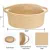 Picture of ABenkle Small Basket, 12"x 8" x 5" Cute Small Woven Basket, Rope Room Shelf Storage Basket, Cat Dog Toys Basket Chest Box, Decorative Empty Gift Basket with Handles - All Khaki