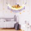 Picture of CERETIA Stuffed Animal Hammock with LED Light, Jumbo Toy Hammock for Stuffed Animals Storage for Kids Room Decor, Stuffed Animal Hammock Corner, Purple