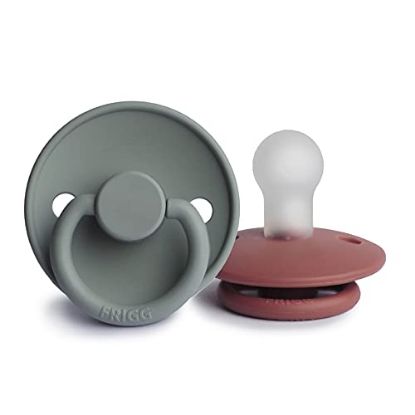 Picture of FRIGG Silicone Baby Pacifier | Made in Denmark | BPA-Free (French Gray/Woodchuck, 0-6 Months)