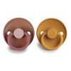 Picture of FRIGG Silicone Baby Pacifier | Made in Denmark | BPA-Free (Flamingo/Honey Gold, 6-18 Months)