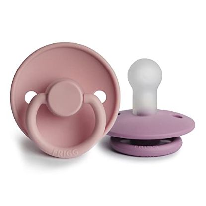 Picture of FRIGG Silicone Baby Pacifier | Made in Denmark | BPA-Free (Baby Pink/Heather, 0-6 Months)
