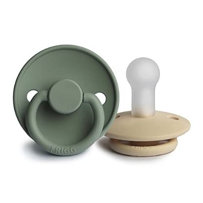 Picture of FRIGG Silicone Baby Pacifier | Made in Denmark | BPA-Free (Lily Pad/Sandstone, 6-18 Months)