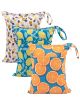 Picture of babygoal Wet Dry Bags for Baby Cloth Diapers, Washable Travel Bags, Beach, Pool, Gym Bag for Swimsuits & Wet Clothes with Two Zippered Pockets 3 Pack, 3LN22
