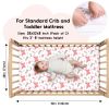 Picture of Yoofoss Baby Crib Sheets for Boys Girls, Fitted Crib Sheet 2 Pack for Standard Crib and Toddler Mattress, Super Soft Microfiber Baby Sheet 28x52x8in Pink + Butterflies
