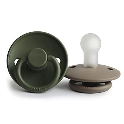 Picture of FRIGG Silicone Baby Pacifier | Made in Denmark | BPA-Free (Portobello/Olive, 0-6 Months)