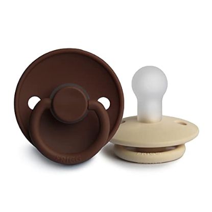 Picture of FRIGG Silicone Baby Pacifier | Made in Denmark | BPA-Free (Milk Chocolate/Sandstone, 0-6 Months)