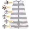 Picture of Burt's Bees Baby Baby Beekeeper Wearable Blanket, 100% Organic Cotton, Swaddle Transition Sleeping Bag, Rugby Stripe Heather Grey, Large