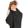 Picture of Konssy Muslin Nursing Cover for Baby Breastfeeding, Breathable 100% Cotton Breastfeeding Cover with Rigid Hoop for Mother Nursing Apron, Multi-use Carseat Canopy (Black)