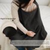 Picture of Konssy Muslin Nursing Cover for Baby Breastfeeding, Breathable 100% Cotton Breastfeeding Cover with Rigid Hoop for Mother Nursing Apron, Multi-use Carseat Canopy (Black)