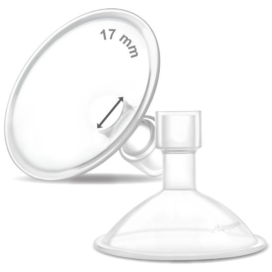 Picture of Maymom MyFit Crater Series 17mm Two-Piece Design Small Breastshield Compatible with Medela Breast Pump Parts; Replace Shields; Fit Flex Connector; 2pc