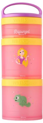 Picture of Whiskware Disney Princess Tangled, Stackable Snack Containers for Babies, Kids, and Toddlers, 3 Stackable Snack Cups for School or Travel, Formula and Cupholder Friendly, Rapunzel and Pascal
