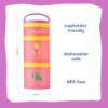 Picture of Whiskware Disney Princess Tangled, Stackable Snack Containers for Babies, Kids, and Toddlers, 3 Stackable Snack Cups for School or Travel, Formula and Cupholder Friendly, Rapunzel and Pascal