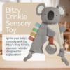Picture of Itzy Ritzy - Bitzy Crinkle Sensory Toy Koala with Crinkle Sound for Babies & Toddlers - Features Soft Braided Teething Ring & Textured Ribbons, Designed for Ages 0 Months and Up, Koala