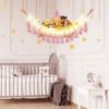 Picture of CERETIA Stuffed Animal Hammock with LED Light, Jumbo Toy Hammock for Stuffed Animals Storage for Kids Room Decor, Stuffed Animal Hammock Corner, Pink