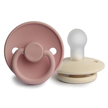 Picture of FRIGG Silicone Baby Pacifier | Made in Denmark | BPA-Free (Blush/Cream, 0-6 Months)