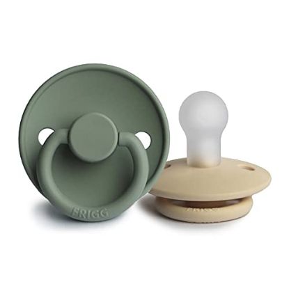 Picture of FRIGG Silicone Baby Pacifier | Made in Denmark | BPA-Free (Lily Pad/Sandstone, 0-6 Months)
