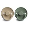 Picture of FRIGG Silicone Baby Pacifier | Made in Denmark | BPA-Free (Lily Pad/Sandstone, 0-6 Months)